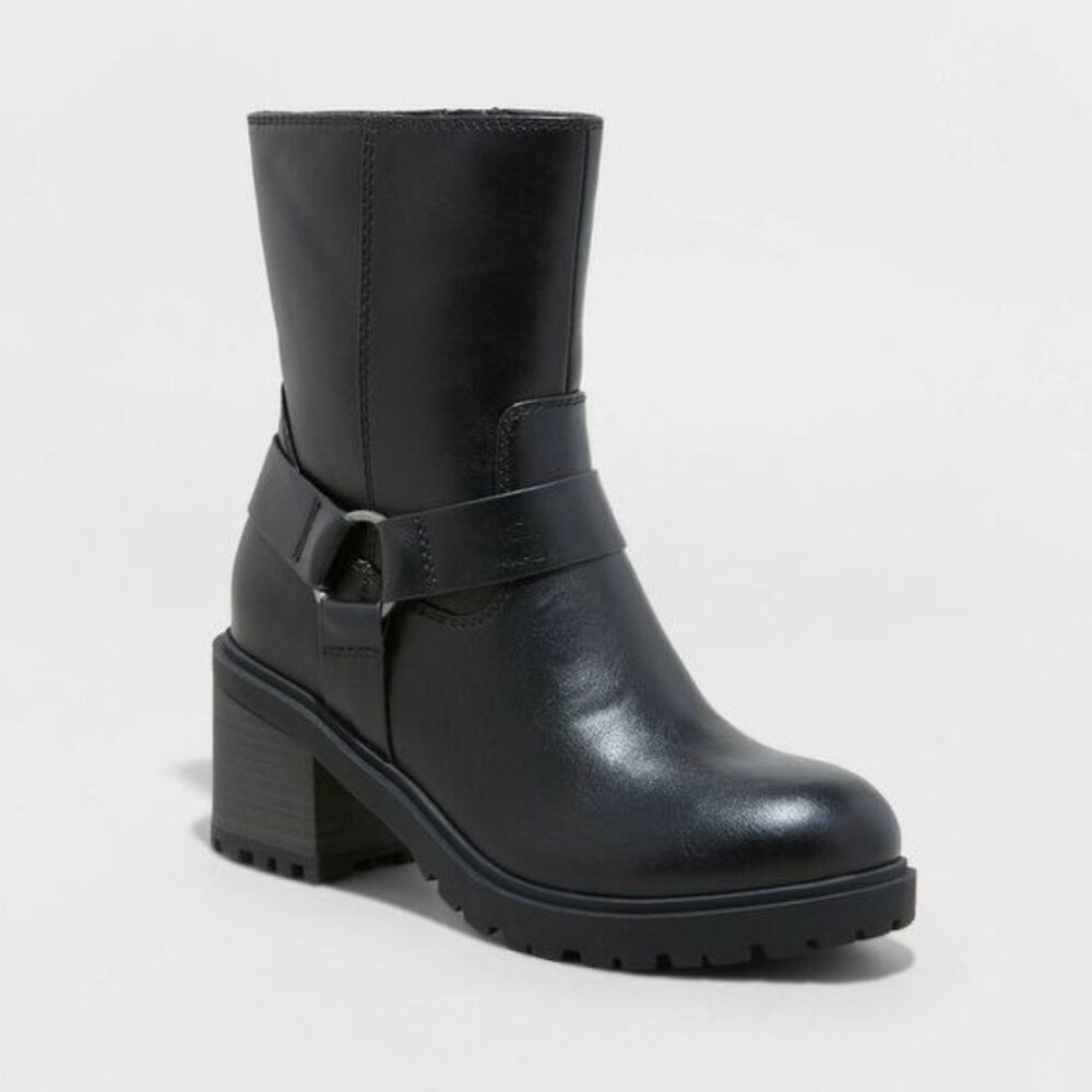 NEW Universal Thread Women's Greyson Combat Boots - Black - Size 8